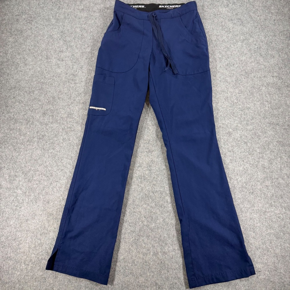 Skechers by Barco Navy Blue Scrub Pants Medical Uniform Cargo Pockets Womens